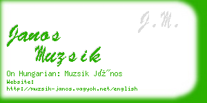 janos muzsik business card